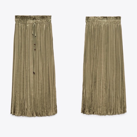 WRINKLE EFFECT MIDI SKIRT - Picture 2 of 4